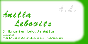 anilla lebovits business card